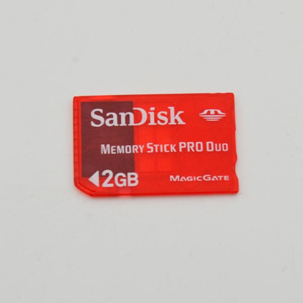 PSP Memory Card - SanDisk Memory Stick Pro Duo 2GB - Clear Rød - PSP Tilbehør (B Grade) (Genbrug)