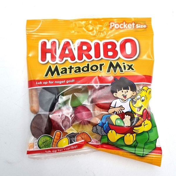 (Gratis ved køb for 500kr) Haribo Matador mix - Slikpose 80g