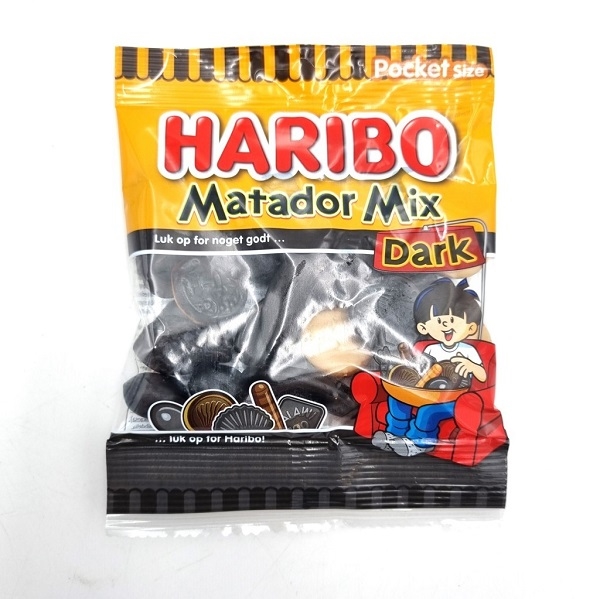 (Gratis ved køb for 500kr) Haribo Matador mix Dark - Slikpose 80g