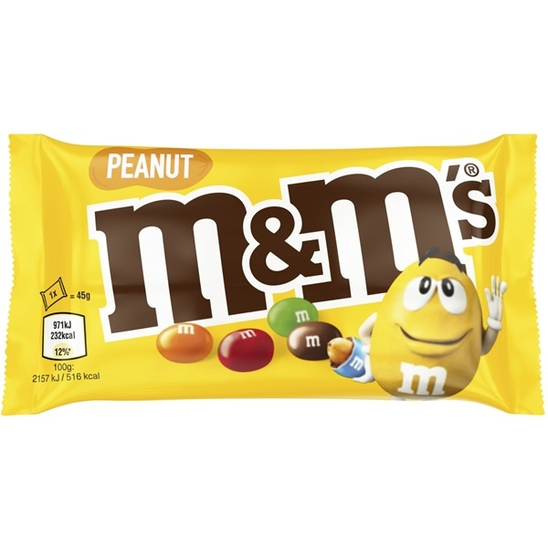 (Gratis ved køb for 600kr) M&M\'s Peanut - Chokolade 45g