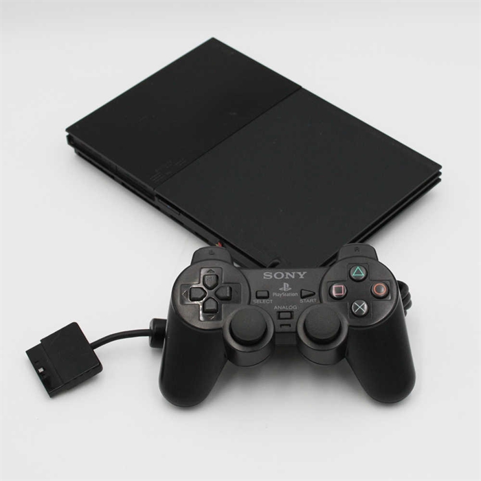 Playstation 2 - Slim - Sort - Konsol - SNR HC9892714 (B Grade) (Genbrug)