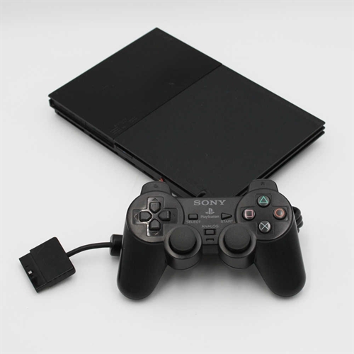 Playstation 2 - Slim - Sort - Konsol - SNR HC8013033 (B Grade) (Genbrug)