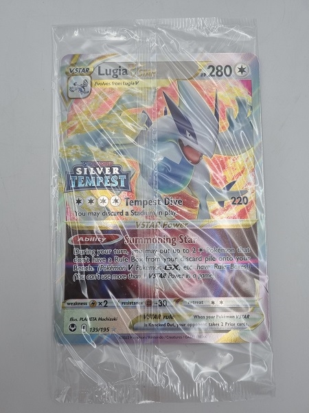 (Gratis ved køb for 300kr) Pokemon Sword & Shield Silver Tempest Jumbo Lugia Vstar Promo kort