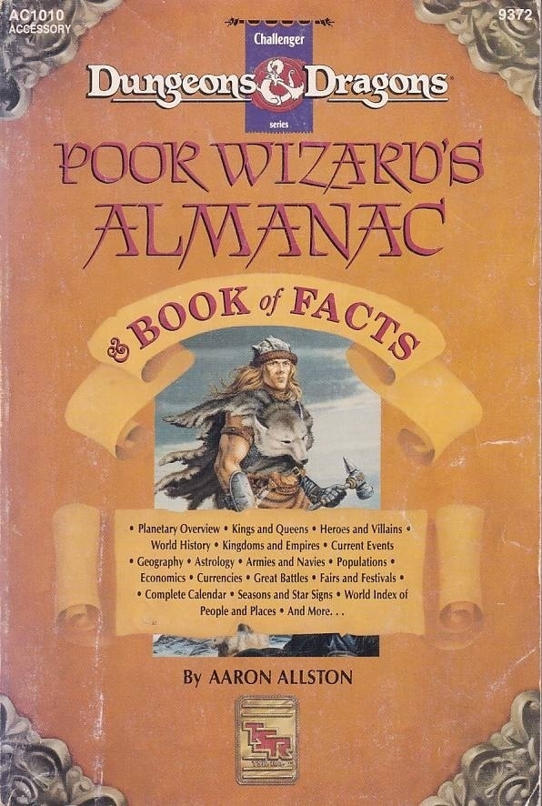 Advanced Dungeons & Dragons - Poor Wizards Almanac and Book of Facts - Rollespilsbog (Genbrug)