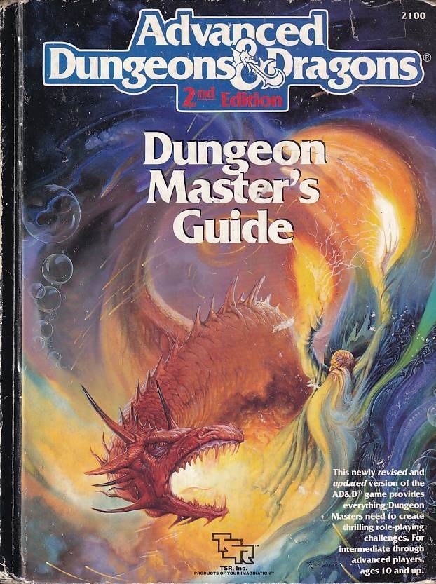 Advanced Dungeons & Dragons 2nd editon - Dungoen Masters Guide- Rollespilsbog (Genbrug)