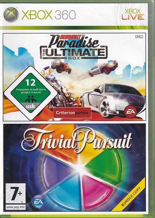 Burnout Paradise the Ultimate BOX og Trivial Pursuit - XBOX Live - XBOX 360 (B Grade) (Genbrug)