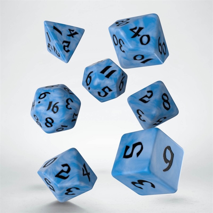 Classic Runic Glacier and Black Dice Set - Rollespilsterninger - Q-Workshop