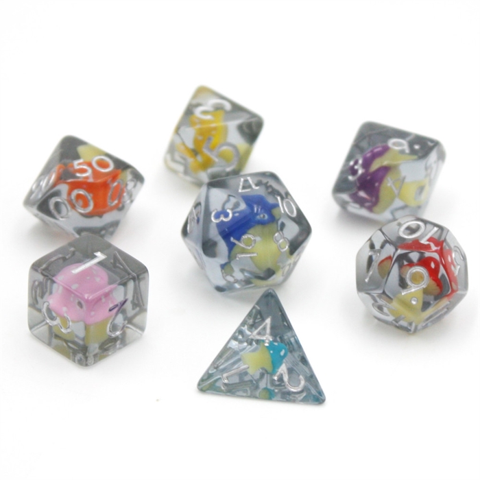 Clear Smoke Mushrooms - Resin Terninger - Rollespilsterninger - Epic Dwarf Dice