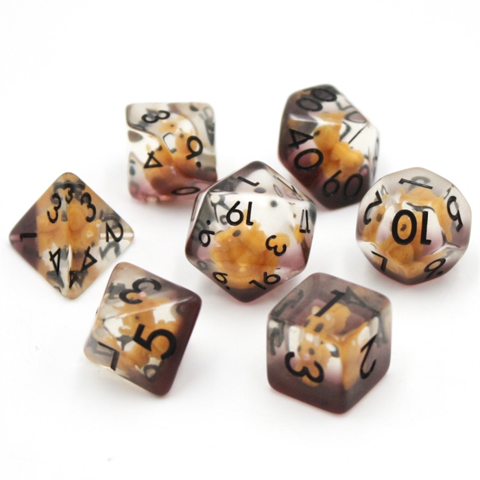 Clear Smoke Squirrel Dice - Resin Terninger - Rollespilsterninger - Epic Dwarf Dice