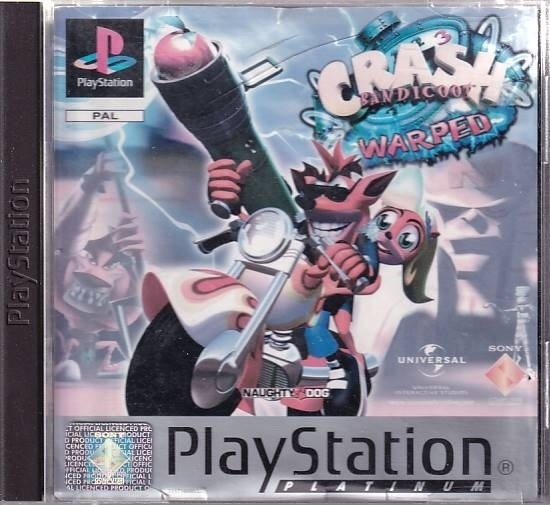 Crash Bandicoot 3 Warped - Platinum - Solskadet cover - PS1 (B Grade) (Genbrug)