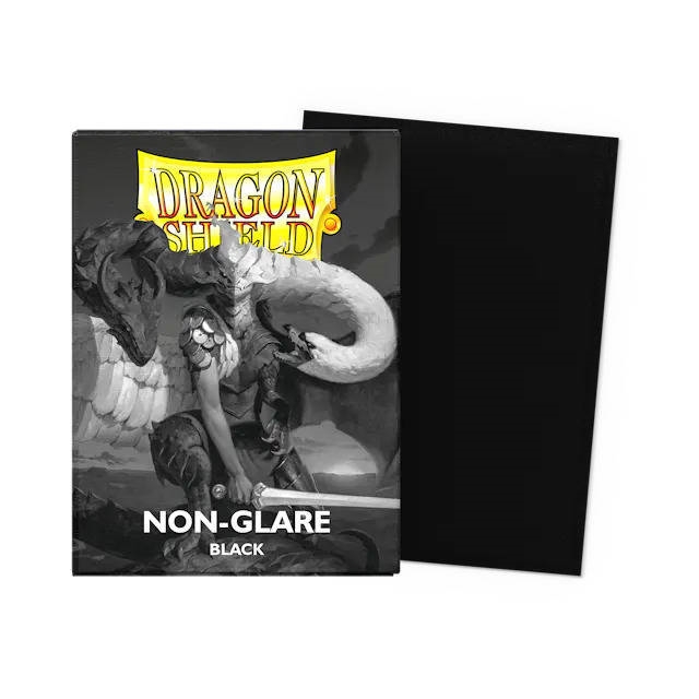 Dragon Shield - Matte Nonglare Black V2 Sleeves - Standard Sleeves (100 stk) - Plastiklommer