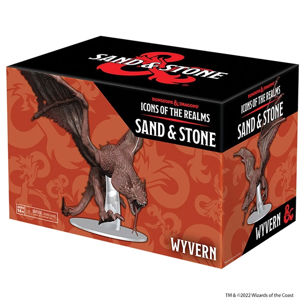 DnD - Sand & Stone Wyvern Boxed Miniature - Icons of the Realms DnD Figurer
