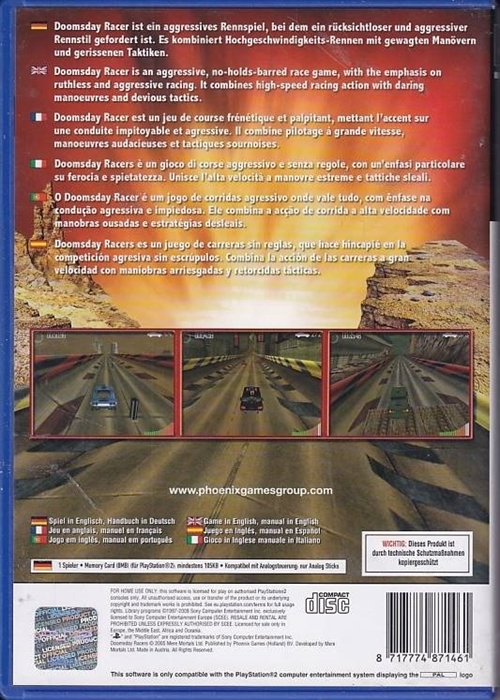 75,- Doomsday Racers - PS2 (Genbrug)