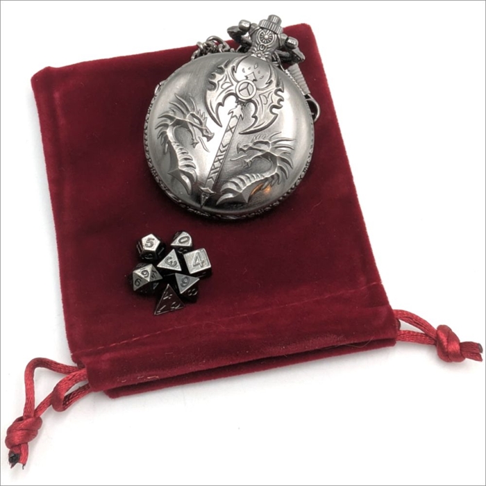 Pocket Watch Edition - Dragon Axe - Metal farve - Mini Metal Rollespilsterninger - Epic Dwarf Dice
