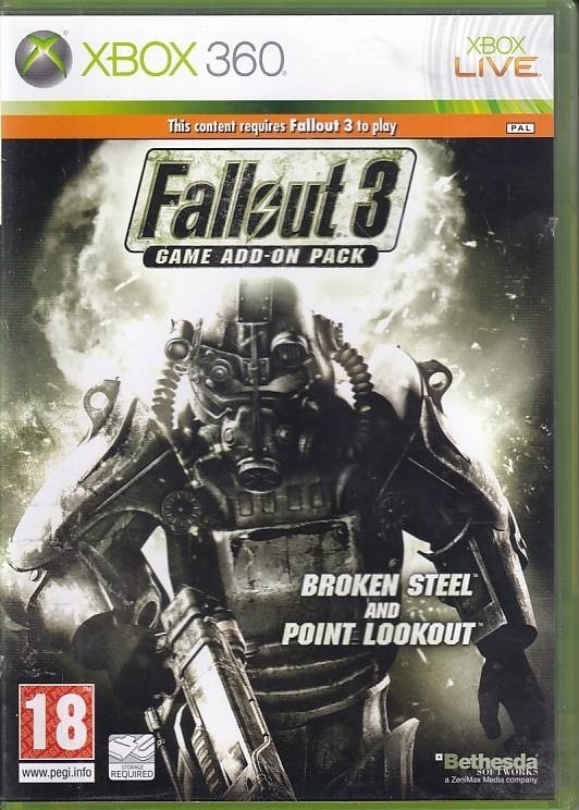 Fallout 3 Game Add-on Pack, Broken Steel and Point Lookout - XBOX 360 (B Grade) (Genbrug)