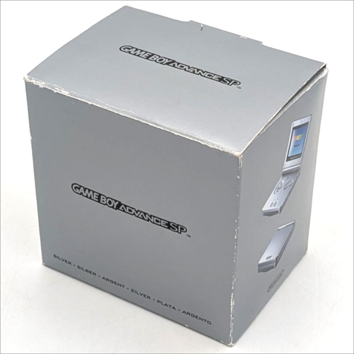 Gameboy Advance SP - Model AGS-001 - Platinum - I Original Kasse - Konsol - SNR XEF12055643 (B Grade) (Genbrug)