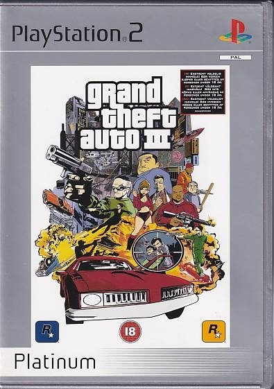 75,- PS2 Grand Theft Auto III Platinum (Genbrug)