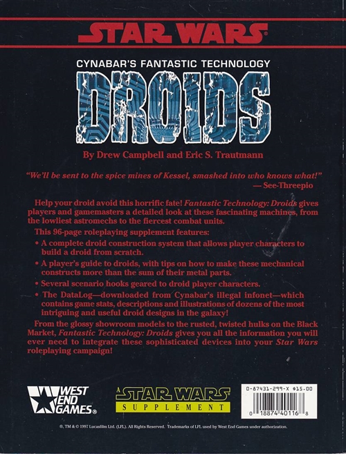 Star wars D6 - Fantastic Technology Droids (B-Grade) (Genbrug)