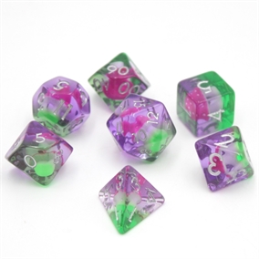 Funky Purple Mushroom - Resin Terninger - Rollespilsterninger - Epic Dwarf Dice