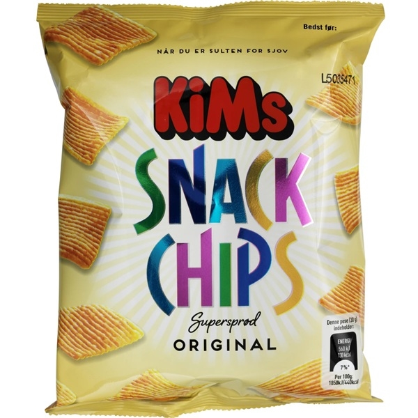 (Gratis ved køb for 300kr) Kims Snack Chips - Chips pose 30g