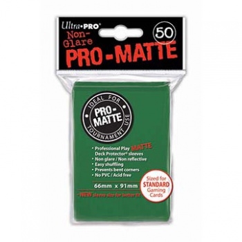 Ultra Pro - Matte Non Glare Green Sleeves - Standard Sleeves (50 stk) - Plastiklommer