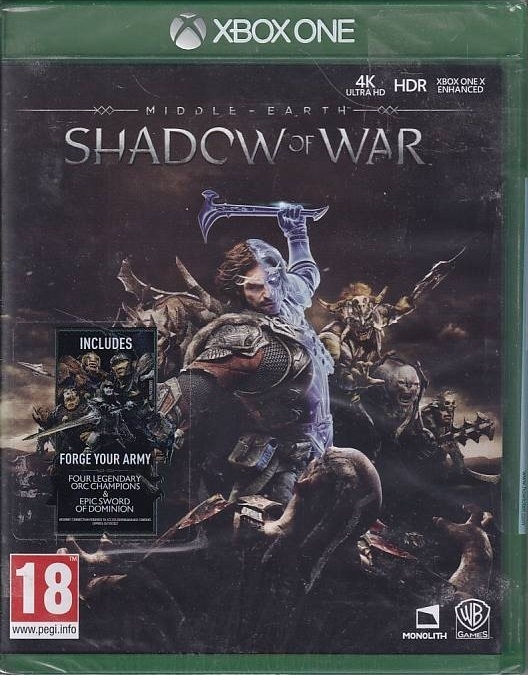 Middle Earth Shadow of War - i Folie - XBOX One (AA Grade) (Genbrug)