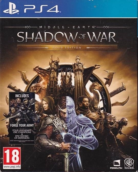 Middle-Earth Shadow of War - Gold Edition - Steelcase - PS4 (B Grade) (Genbrug)