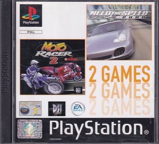 Need for Speed Porche 2000 og Moto Racer 2 - PS1 (B Grade) (Genbrug)