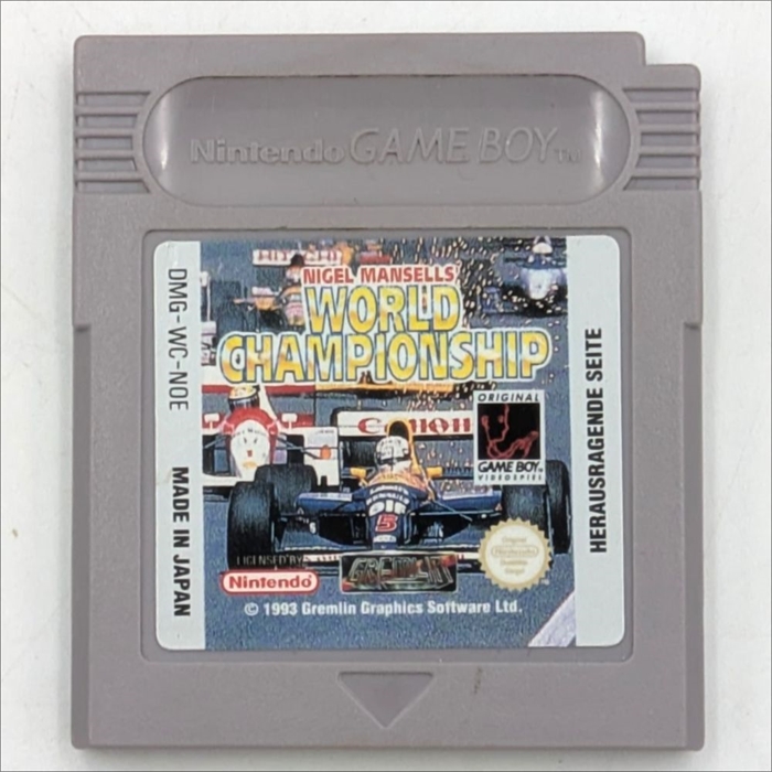 Nigel Mansells World Championship - Cartridge - Gameboy Original (B Grade) (Genbrug)