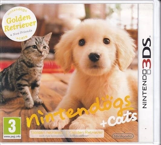 Nintendogs + Cats Golden Retriever and New Friends - Nintendo 3DS Spil - (A Grade) (Genbrug)