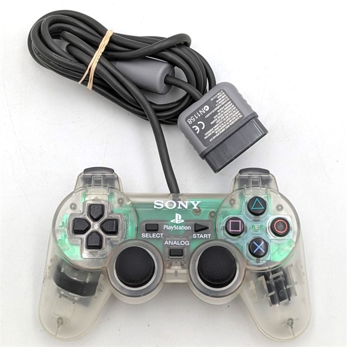 Original DualShock Controller - Crystal - Playstation 1 Tilbehør (B Grade) (Genbrug)