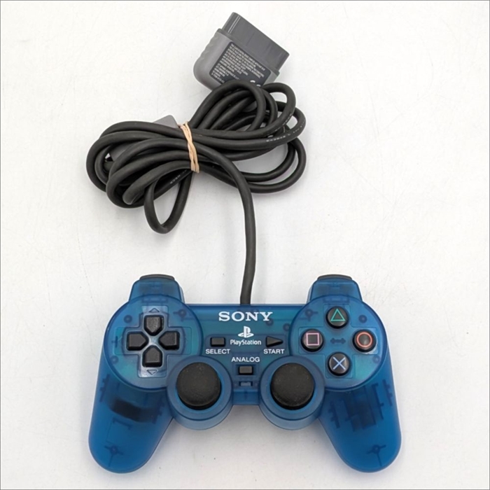 Original DualShock Controller - Island Blue - Playstation 1 Tilbehør (B Grade) (Genbrug)