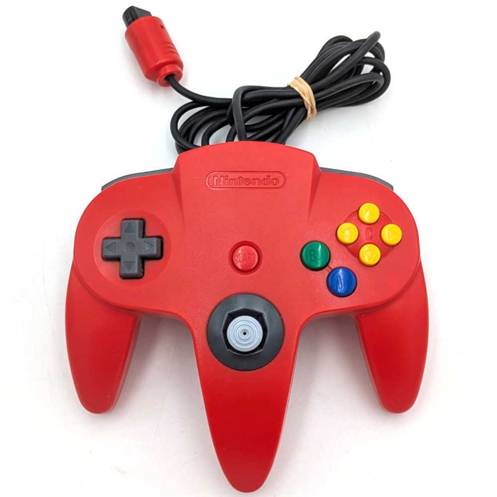 Original Nintendo 64 Controller - Solid Red - Nintendo 64 Tilbehør (B Grade) (Genbrug) 