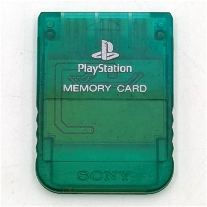 Originalt Memory Card - Grøn - 1 Mega - Playstation 1 Tilbehør (B Grade) (Genbrug) 