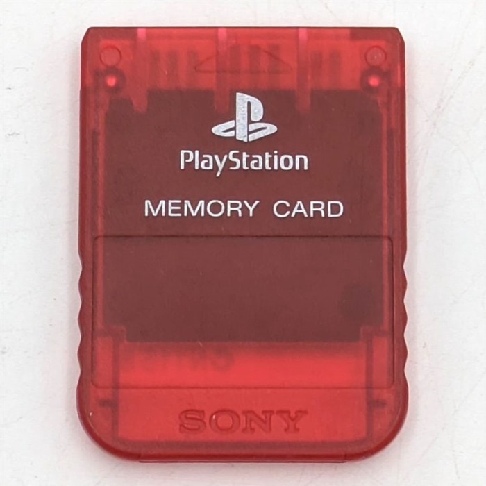 Originalt Memory Card - Rød - 1 Mega - Playstation 1 Tilbehør (B Grade) (Genbrug) 