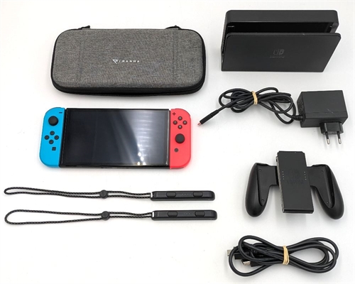 Nintendo Switch OLED - Neon Blue og Neon Red - Konsol - SNR XTJ10943628308 (B Grade) (Genbrug)