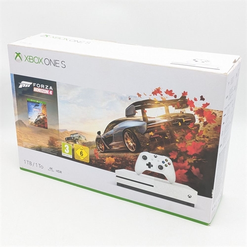 XBOX One S - Hvid - Komplet I Æske - 1 TB HDD - Konsol - SNR 012120182716 (A Grade) (Genbrug)