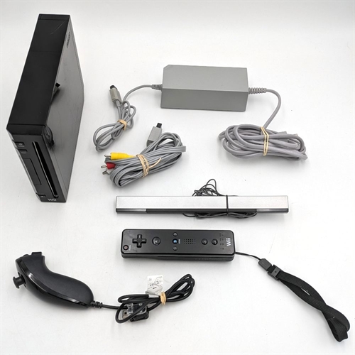 Nintendo Wii - Sort - RVL-001 - Konsol - SNR LEH501087548 (B Grade) (Genbrug)