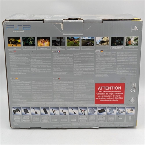 Playstation 2 - Satin Silver Prestige Line - Komplet I Kasse - SCPH-50004 SS - SNR AC2829504 (B Grade) (Genbrug)