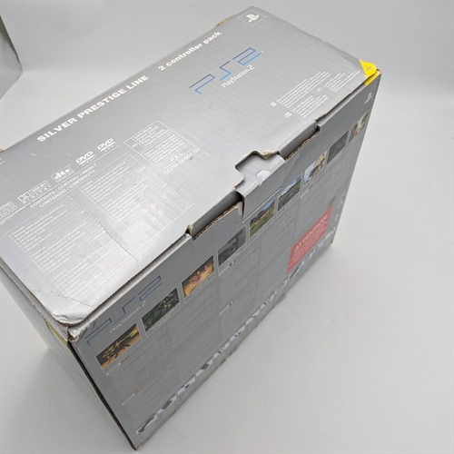 Playstation 2 - Satin Silver Prestige Line - Komplet I Kasse - SCPH-50004 SS - SNR AC2829504 (B Grade) (Genbrug)