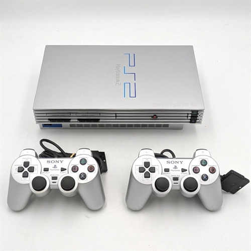 Playstation 2 - Satin Silver Prestige Line - Komplet I Kasse - SCPH-50004 SS - SNR AC2829504 (B Grade) (Genbrug)