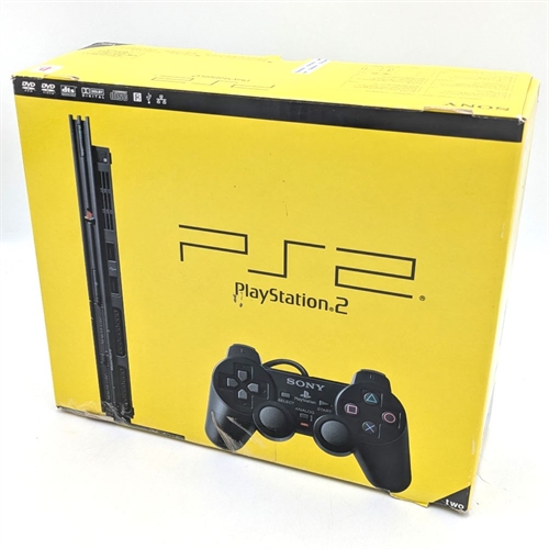 Playstation 2 - Slim - Sort - Original Kasse - Konsol - SCPH-70004 - SNR AC4599146 (B Grade) (Genbrug)