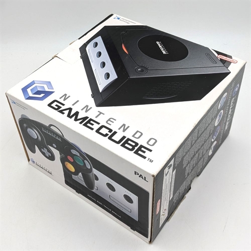 GameCube - Jet Black - Original Kasse - Konsol - SNR DE10661024 (B Grade) (Genbrug)