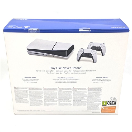 Playstation 5 - Slim Disc Edition - 2 DualSense Bundle - Konsol - Komplet - 1TB HDD - SNR E4410122X12856286 (B Grade) (Genbrug)