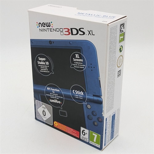 New Nintendo 3DS XL - Metallic Blue - Konsol - Original Kasse - SNR QEH100999709 (B Grade) (Genbrug)