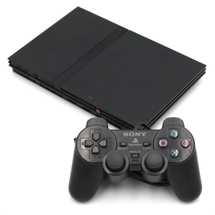 Playstation 2 - Slim - Sort - Konsol - SNR AC7153055 (B Grade) (Genbrug)