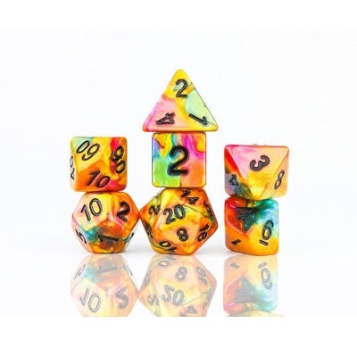 Rainbow Gold Dice set - Rollespilsterninger - Sirius Dice