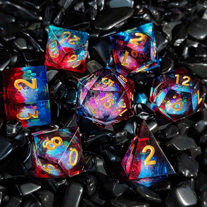 Resin Sharp Edge Liquid Core - Fire and ice - Rollespilsterninger - Epic Dwarf Dice