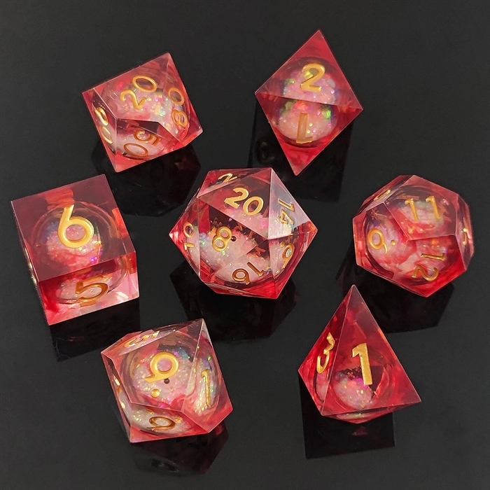 Resin Sharp Edge Liquid Core - Red - rollespilsterninger - Epic Dwarf Dice