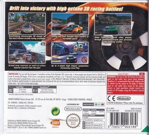 150,- Ridge Racer 3D - 3DS (Genbrug)